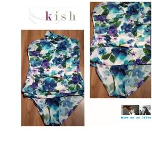 Kish New Blue Print 2Pc Bikini Swim Suit Size M/S